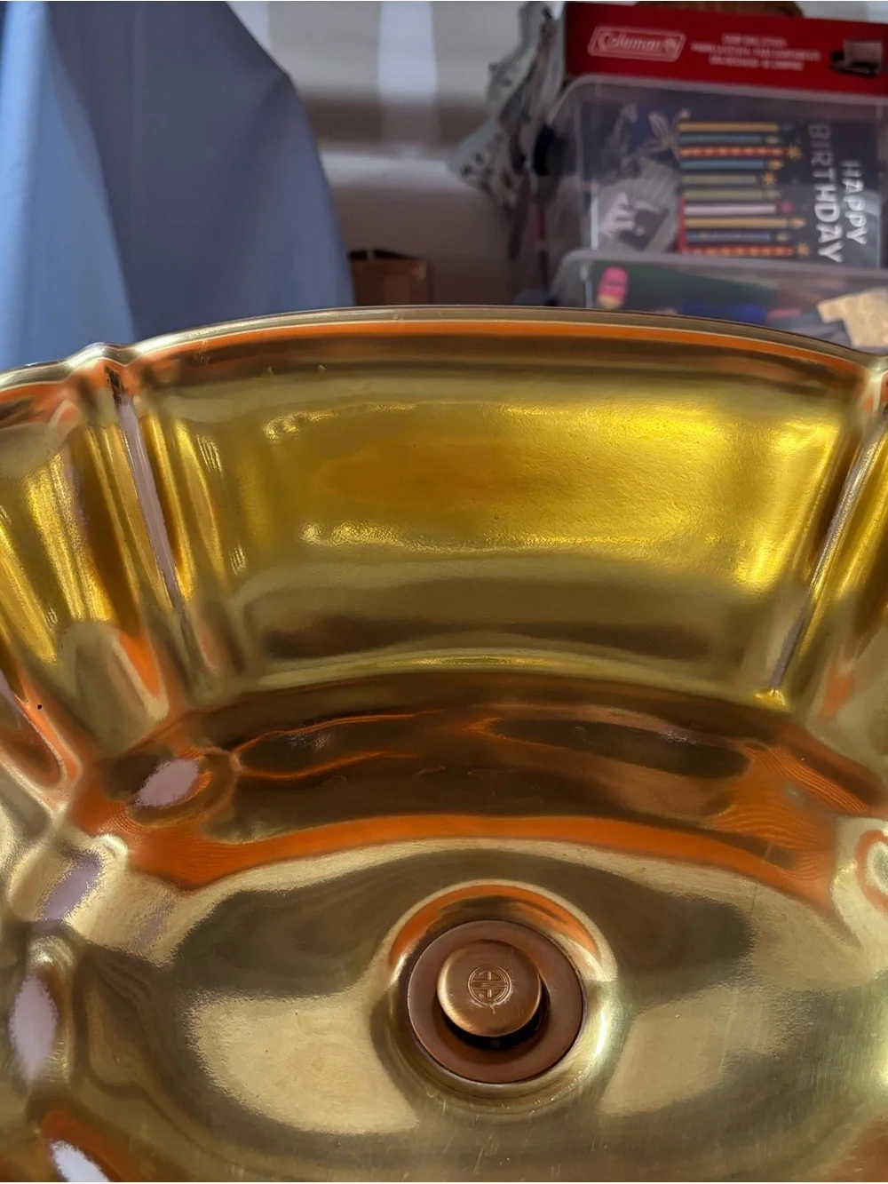 Sherle Wagner Gold Vessel Sink, bath fixtures as shown. All for price listed.